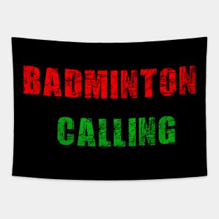 Scratchy Badminton calling Tapestry