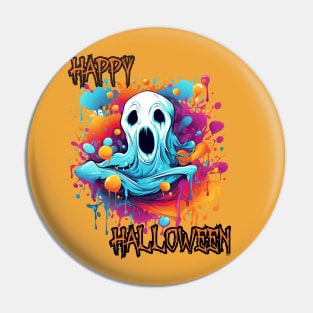 Spooky Ghost Happy Halloween Pin