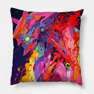 Discover Apocalyptic Anime Art and Surreal Manga Designs - Futuristic Illustrations Inspired by Neon Genesis Evangelion Pillow