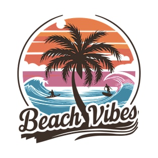 Beach Vibes Retro Surfer Palm Beach Vacation T-Shirt