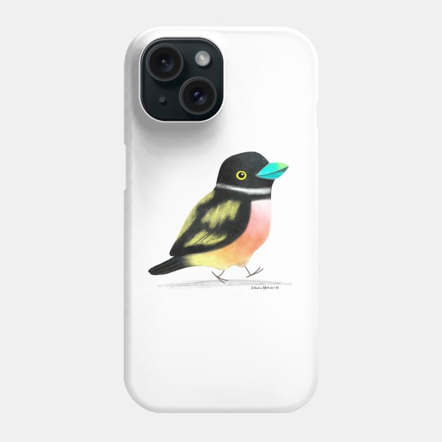 Black and Yellow Broadbill Bird 2 Phone Case by julianamotzko