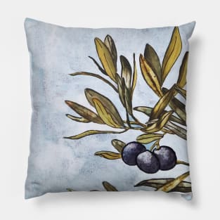 olive branch against the sky Pillow