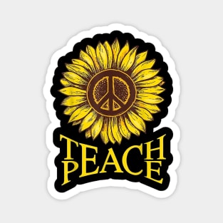 Teach Peace T-shirt Sunflower teach peace teacher lover Magnet