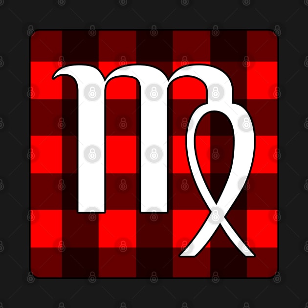 Virgo Zodiac Horoscope Buffalo Plaid Square Monogram by bumblefuzzies