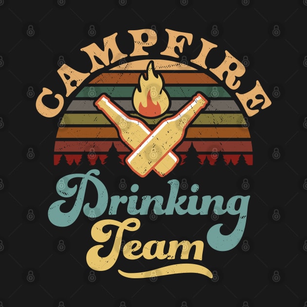 Campfire Drinking Team Camping by OrangeMonkeyArt