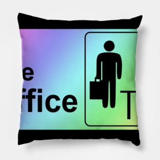 The Office Logo in Rainbow with blackbackground Pillow