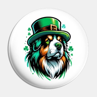 Tibetan Mastiff in Leprechaun Hat: St Patrick's Day Special Pin