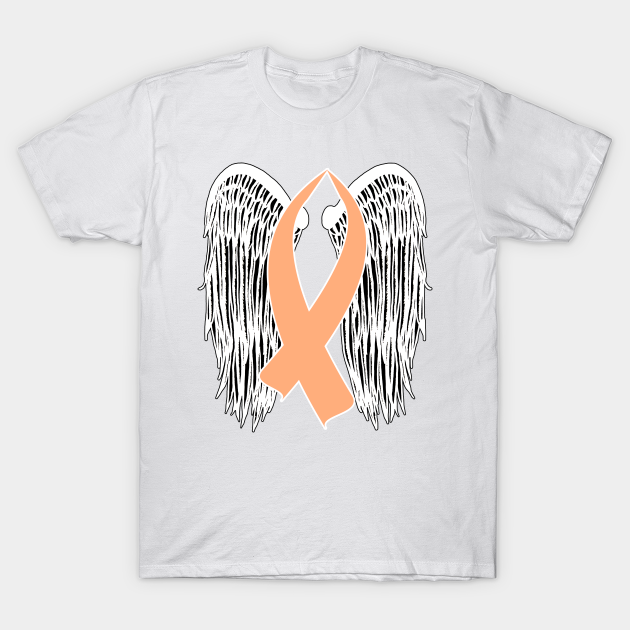 Discover Winged Awareness Ribbon (Peach) - Awareness Ribbon - T-Shirt