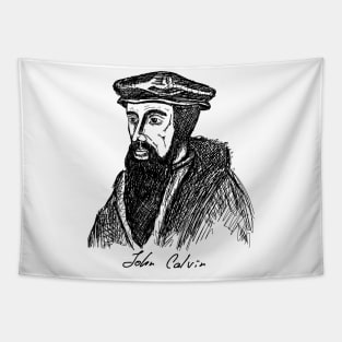 John Calvin. Christian figure. Tapestry