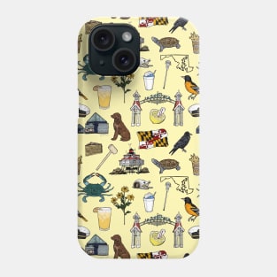 Maryland Pattern - Yellow Phone Case