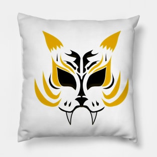 Kitsune Face - Gold Pillow