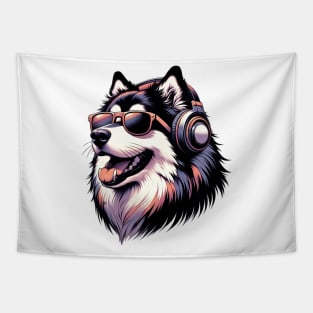 Lapponian Herder Smiling DJ with Bold Colors Tapestry