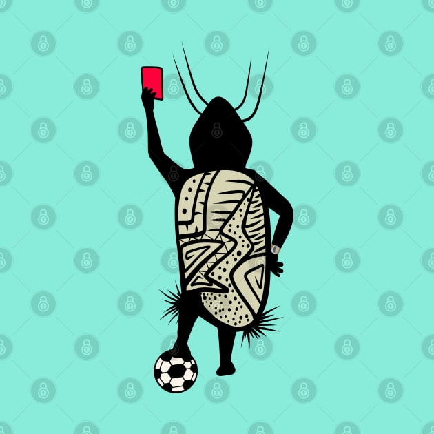 Football Referee Cave Person With Red Card by Caving Designs