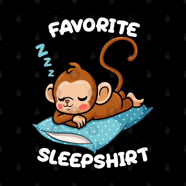 Cute Little Monkey Sleeping Nap Favorite Sleep time Pajama by BadDesignCo