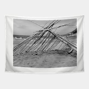 Hut on the beach Tapestry