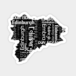 Edinburgh City Map With Text Magnet