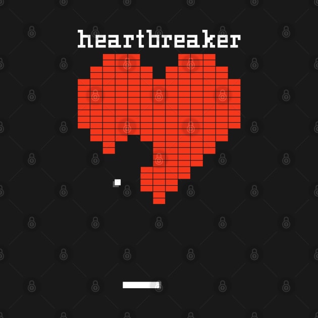 Retro Heart Breaker - Video Game Pixel Bricks by ChattanoogaTshirt