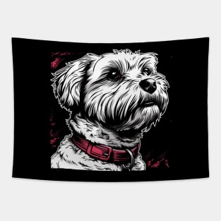 Retro Art Maltipoo Dog Lover Tapestry