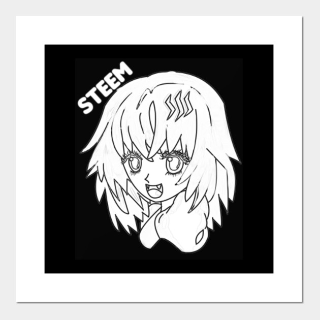 Steem Anime Girl Black And White