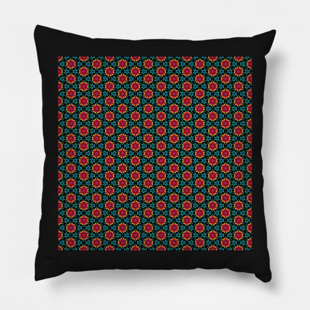 Blue Kaleidoscope Pattern Pillow by lashton9173