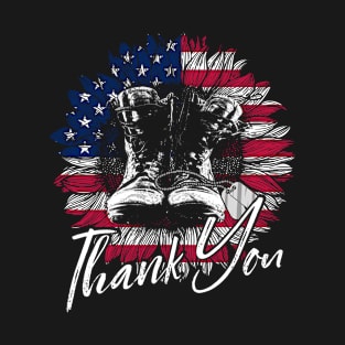 Verteran Day Thank You Veteran America Flag Gift T-Shirt