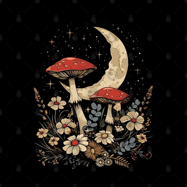 Vintage Goblincore and Cottagecore Mushroom & Floral lovers by RetroZin