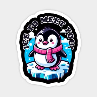 Frosty Welcome: Penguin's Greeting Magnet