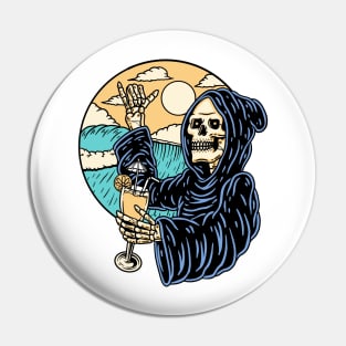 Grim Reaper Drink Orange Juice Pin