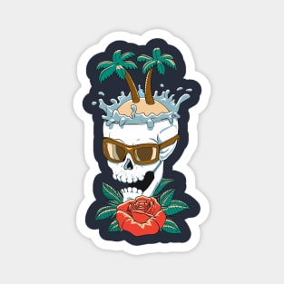 The Skull Rose Island Magnet