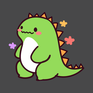 Kawaii cute green dino T-Shirt