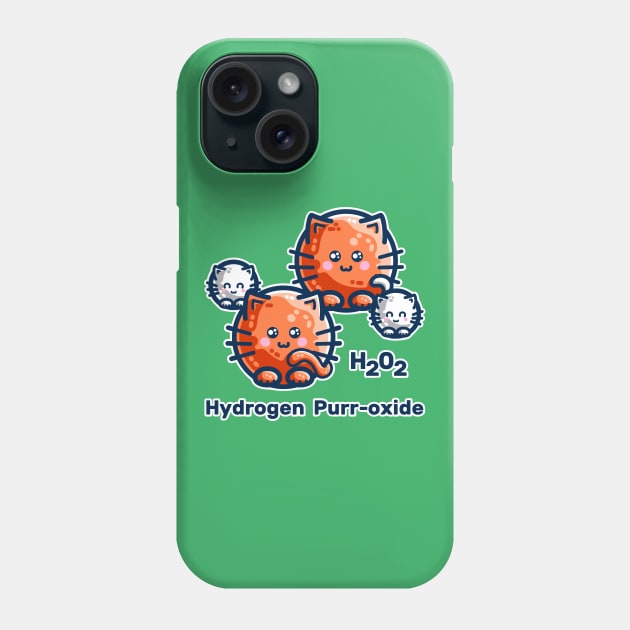 Hydrogen Purr-oxide Cat Chemistry Pun Phone Case by freeves