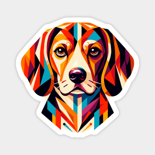 Colorful Geometric Beagle: Abstract Dog Art Magnet