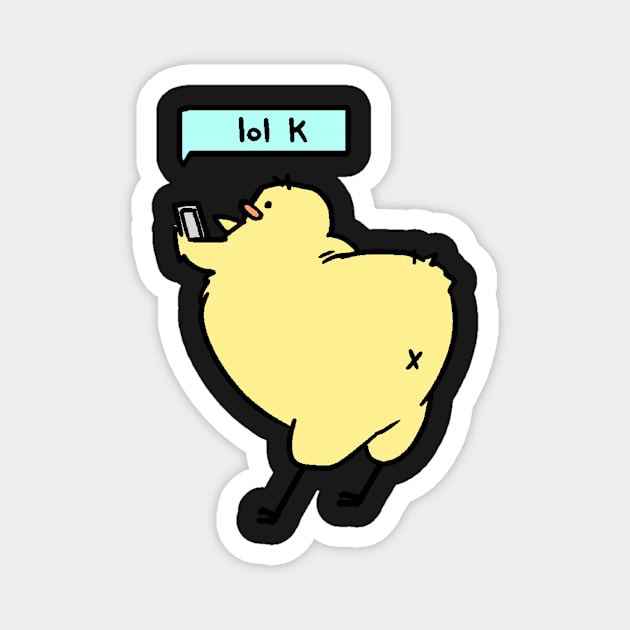 Texting Birdblob Magnet by Sabtastic