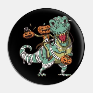 Jack O Lantern T Rex Mummy Halloween Trick Or Treating Pin