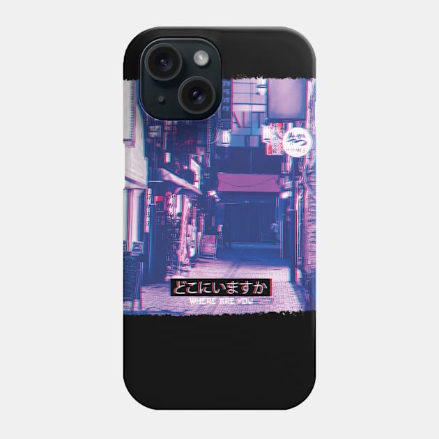 Vaporwave Art Aesthetic 80er 90er Meme Tokio Where are you Phone Case by bettercallcurry