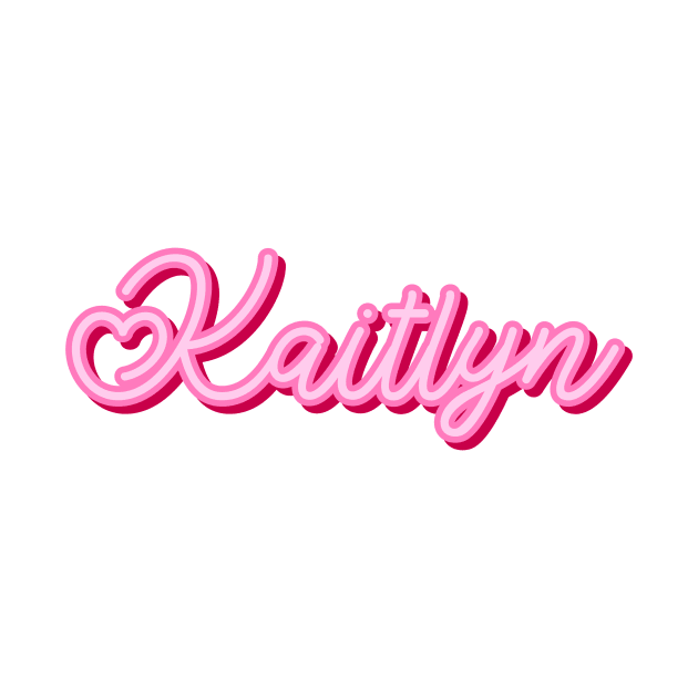 Kaitlyn name pink heart by maoudraw