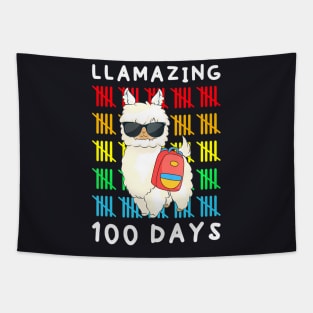 Llamazing 100 Days Of School Kids Llama Teacher 100Th Day Tapestry