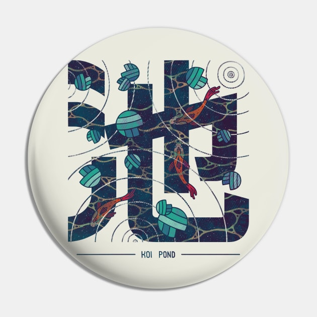 Koi Pond Kanji Pin by againstbound