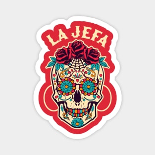 La Jefa Sugar Skull Mexican Dia De Los Muertos Day of Dead Magnet