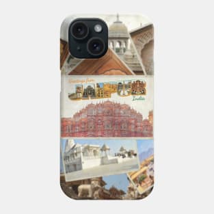 Greetings from Jaipur in India Vintage style retro souvenir Phone Case