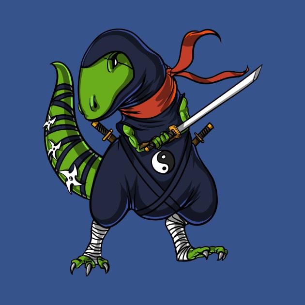 T-Rex Dinosaur Ninja Samurai by underheaven