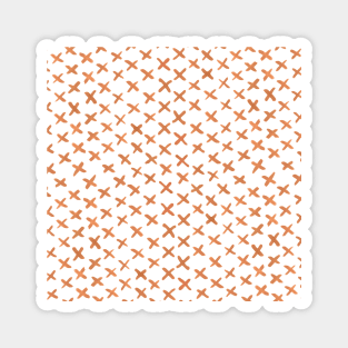 Watercolor x pattern - orange Magnet