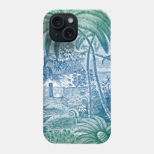 Tropical Vintage Illustration Palm Trees Beach Botanical Phone Case