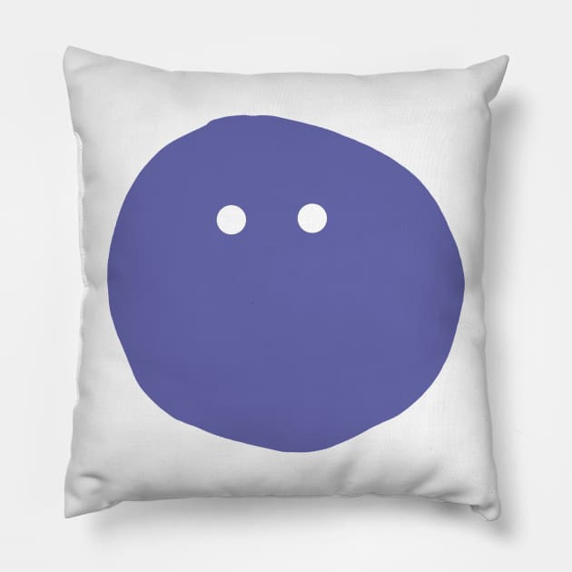 Very Peri Periwinkle Blue Minimal Mysterious Face Color of the Year 2022 Pillow by ellenhenryart