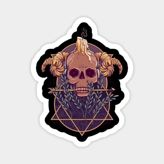 Candle on Skull Magnet by asitha