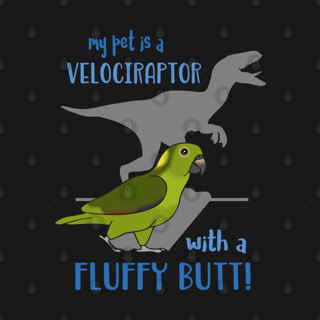 Velociraptor with a Fluffy Butt Yellow Naped Amazon Parrot by FandomizedRose