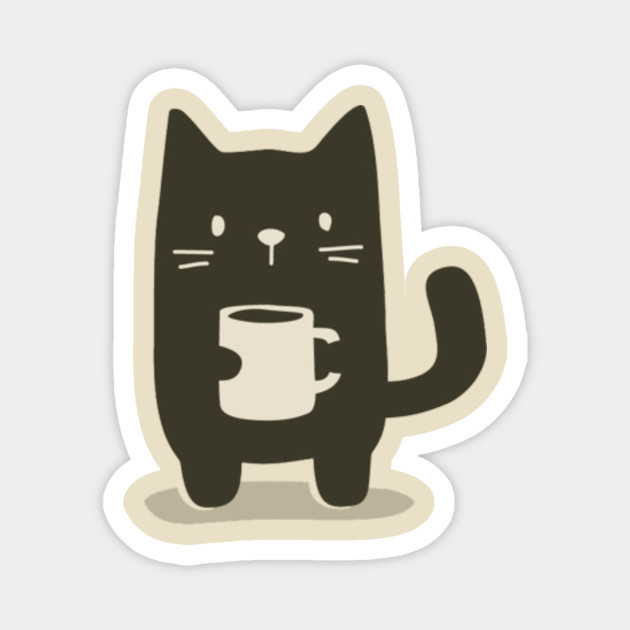 Cute Cat Drinking Coffee Cats Magnet Teepublic