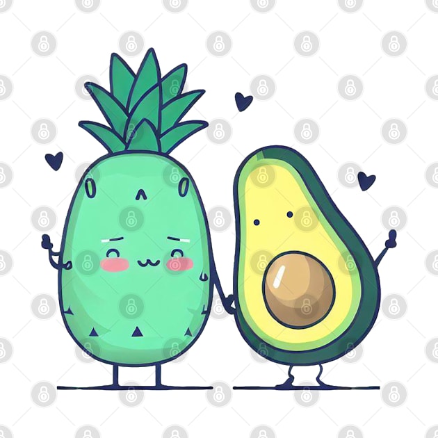 avocado and pineapple cute by Horizon Line Apparel