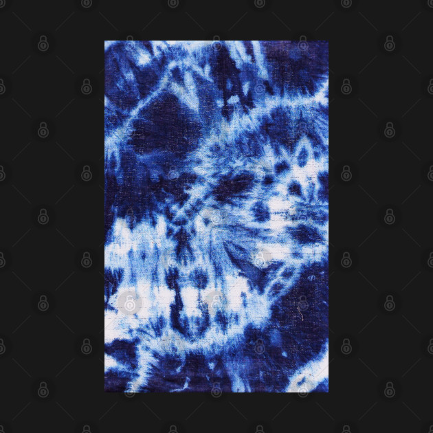 shades of blue tie dye texture on fabric by FLOWING COLORS