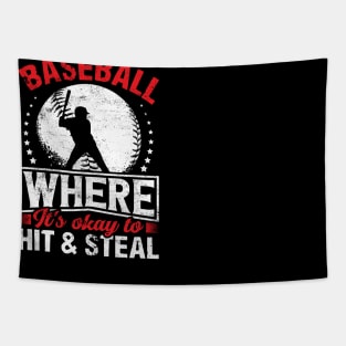 Baseball where it's okay to hit and steal Tapestry